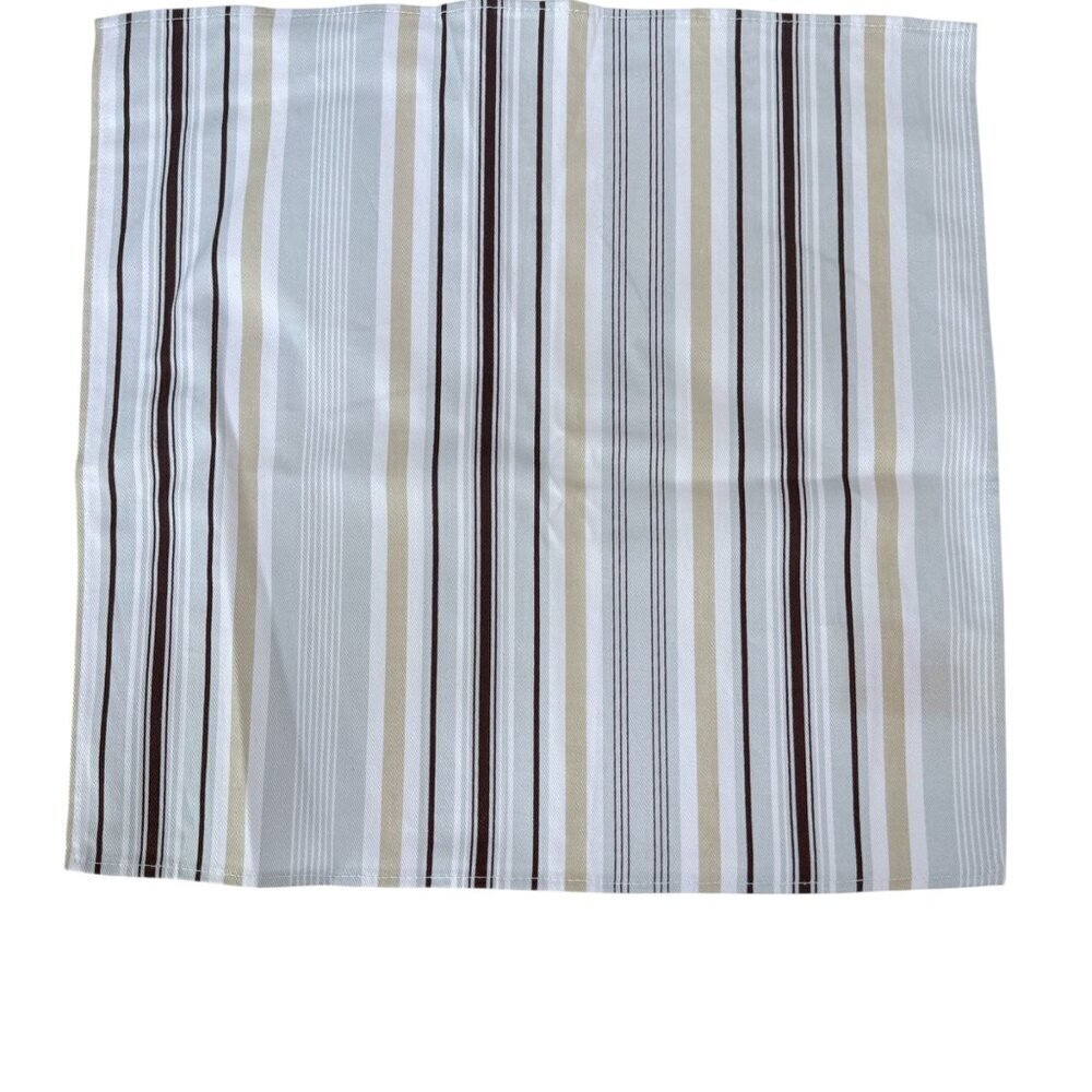 Portmeirion Stella Napkins Set of 6 Cotton Blue Brown Stripe